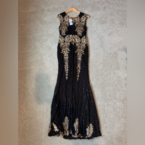 Baltic Born Dresses & Skirts - New Baltic Born Black Evening Gown with Gold Embellishment